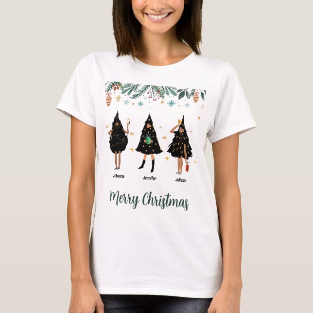 T-shirt Noms des femmes noires habillées en sapin noir de  (Devant)