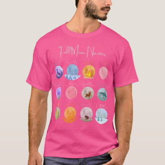 T-shirt Noms des Pleines lunes Calendrier lunaire s Tops A