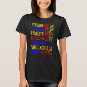 T-shirt Noms des villes de Colombie