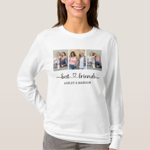 T-shirt Noms personnalisés 3 Collage photo Meilleurs amis