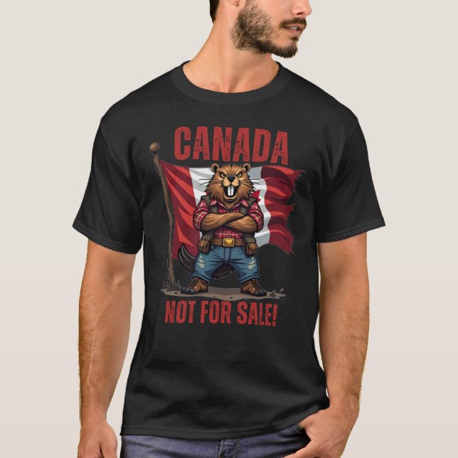 T-shirt NON À VENDRE, Canada, Bélier à bois, Drapeau, (Devant)