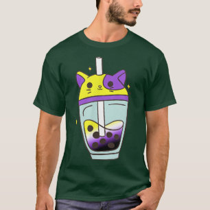 T-shirt Non binaire Chat Bubble Thé Lover Kawaii LGBT Non 