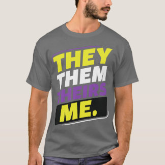 T-shirt Non Binaire Ils Eux Leurs Me LGBT Dans Non Binaire