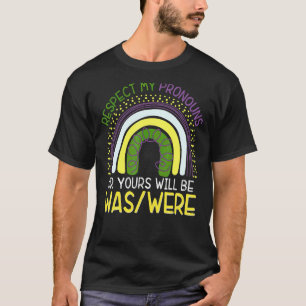 T-shirt Non Binary Genderqueer Respect Mes Pronouns Lgbt G