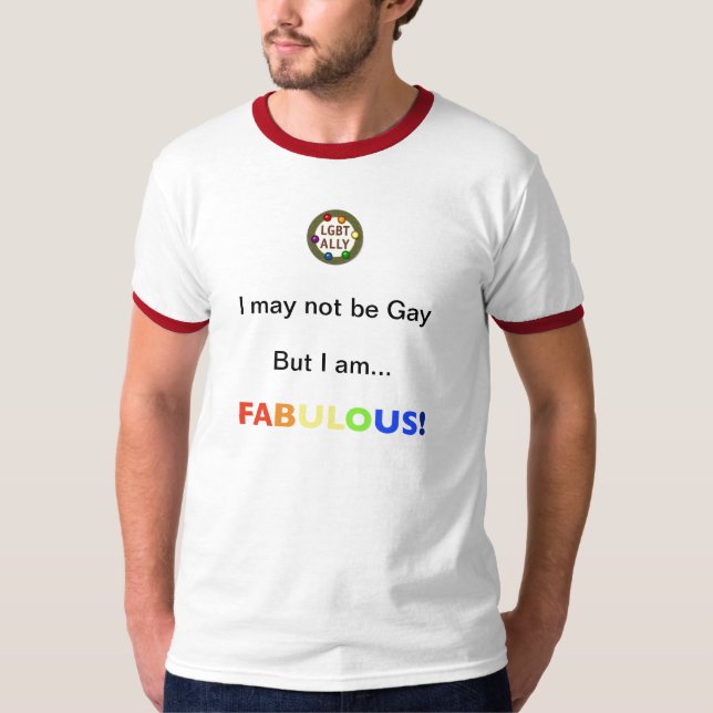 T-shirt Non gai, juste OUVRIER (allié de lgbt) (Devant)