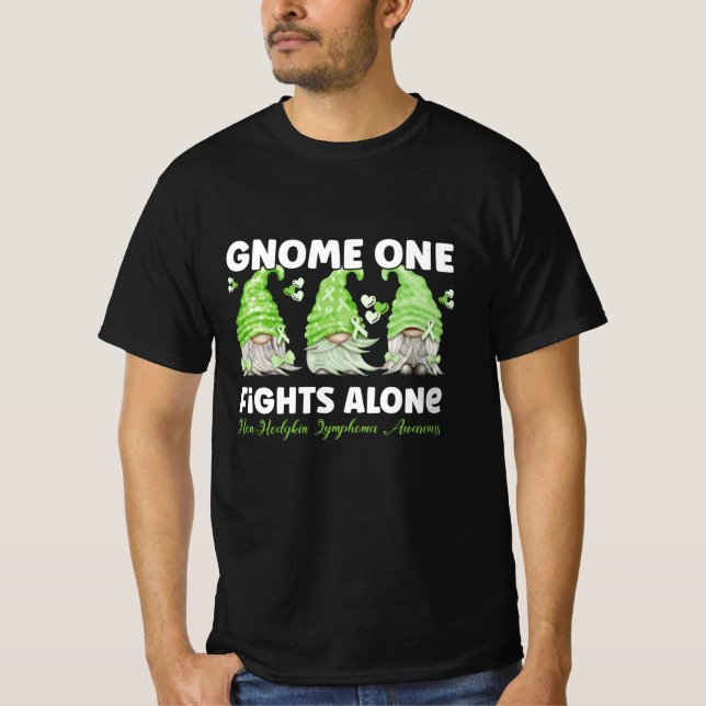 T-shirt Non Hodgkin Lymphoma Cancer Lime Ribbon Gnome (Devant)