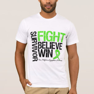 T-shirt Non Hodgkins Lymphoma Survivan Fight Believe Win M