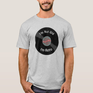 T-shirt Non vieux je suis rétro disque vinyle