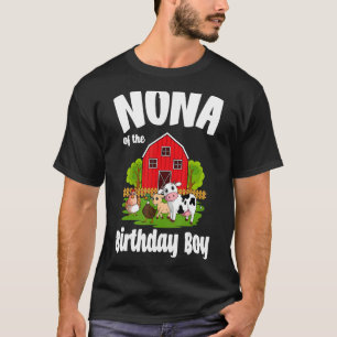 T-shirt Nona De L'Anniversaire Boy Farm Animal Anniversair