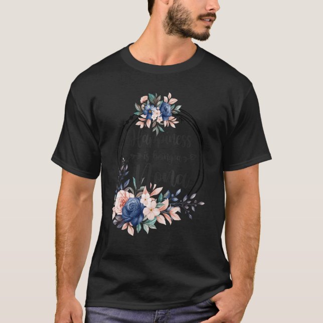 T-shirt Nona Flower Happiness Is Being A Nona (Devant)