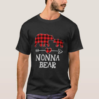 T-shirt Nonna Bear Pajama de Noël Buffalo Rouge Plaid Fami