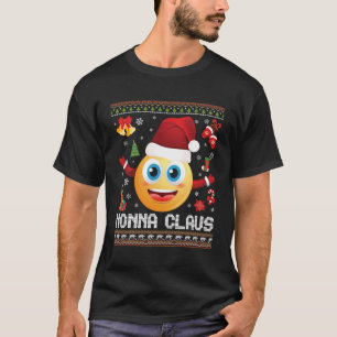 T-shirt Nonna Claus Christmas Père Noël Emoji Joyeux Sueur