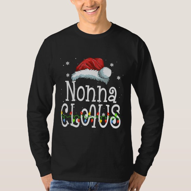 T-shirt Nonna Claus Shirt Christmas Pajama Family (Devant)