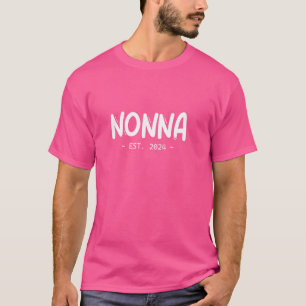 T-shirt Nonna Est 2024 Lola Mother Day New Grand-mère Preg
