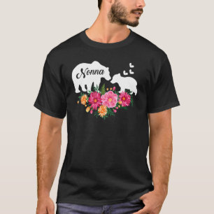 T-shirt Nonna Floral Flower mignonne Ours maman grand-mère