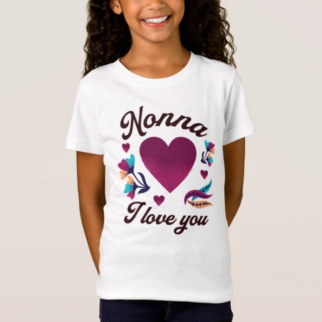 T-Shirt Nonna Je t'aime, grand-mère Je t'aime (Devant)