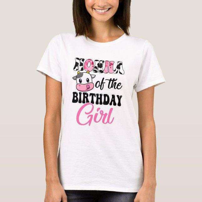 T-shirt Nonna Of The Birthday Girl Cow Farm 1er Anniversai (Devant)