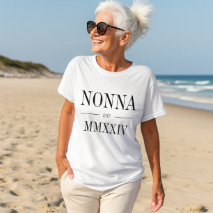 T-shirt Nonna Roman Année Numérique Établie