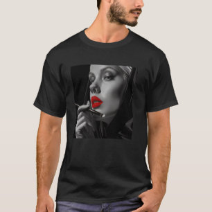 T-shirt nonne rebelle avec du rouge à lèvres, nonne rebell