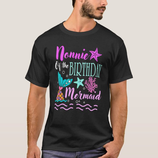 T-shirt Nonnie De L'Anniversaire Sirène Anniversaire Mères (Devant)