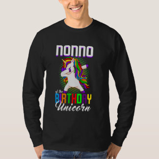 T-shirt Nonno de l'anniversaire Princesse Unicorn Dabbing 