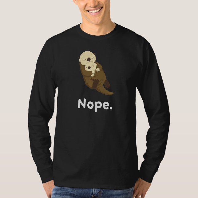 T-shirt Nope Otter Nap Pyjama Dormir (Devant)