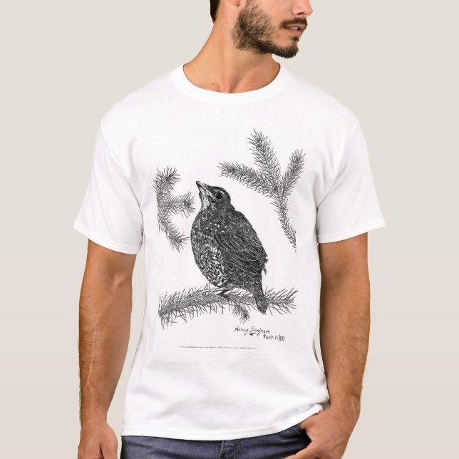 T-shirt Nord-américain Robin à l'encre (Devant)
