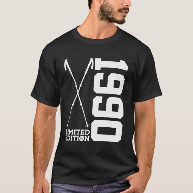 T-shirt Nordic Walking 1990 Randonnée 33E Anniversaire (Devant)