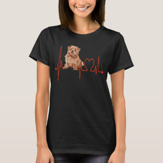 T-shirt Norfolk Terrier Chien Heartbeat EKG Mes Chiens Son