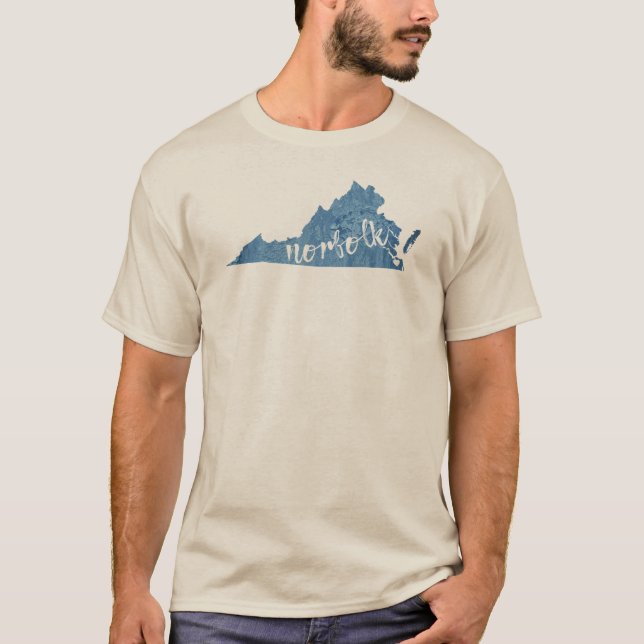 T-shirt Norfolk Virginia Wood Grain (Devant)