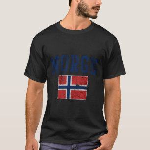 T-shirt Norge Drapeau Norvège Norwegian Accueil Amour Fami