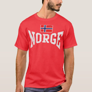 T-shirt Norge Norway Flag Norwegian Vintage Faded