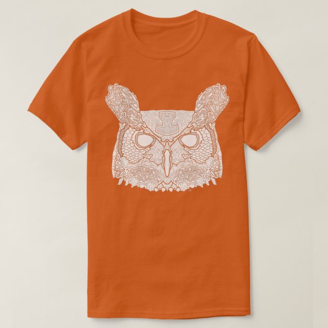 T-shirt Norse Grand Chouette à Cornes Blanc (Design devant)