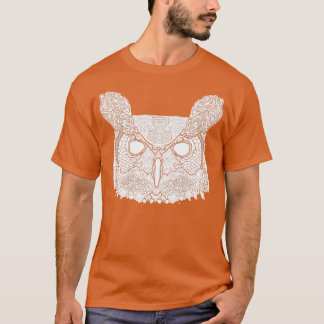 T-shirt Norse Grand Chouette à Cornes Blanc