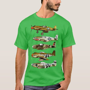 T-shirt North American P51 Mustang chasseur de la seconde