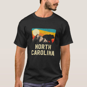 T-shirt North Carolina Nature Wild Bear Retro Sunset Hikin