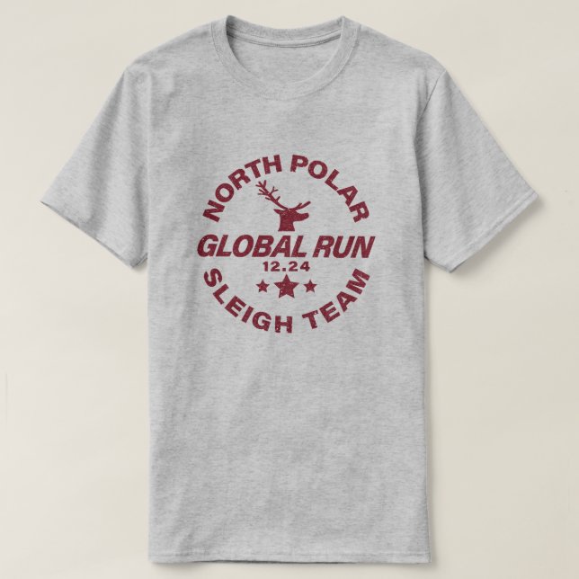 T-shirt North Polar Sleigh Team Global Run 12.24 (Design devant)