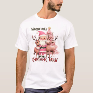 T-shirt North Pôle Reindeer Farm - Noël rose
