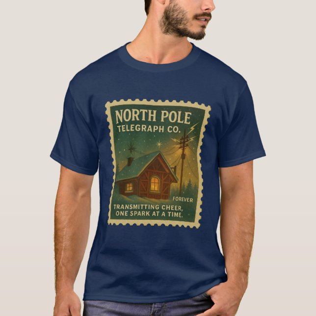 T-shirt  North Pole Telegraph Co. (Devant)