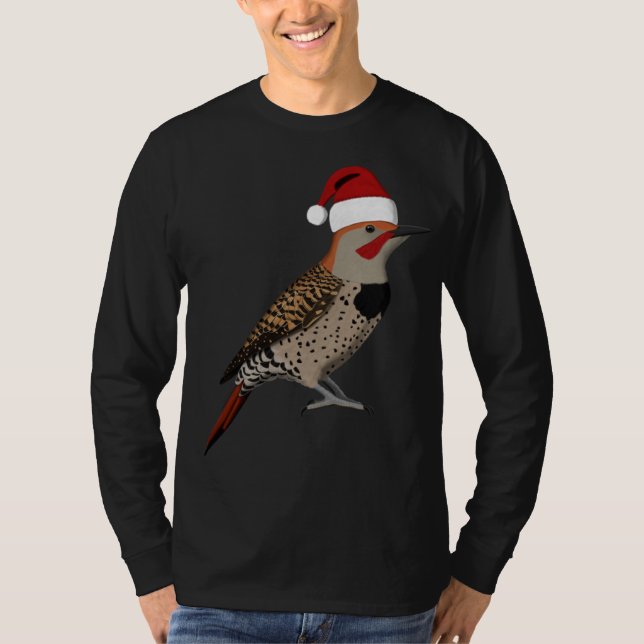 T-shirt Northern Flickr Christmas Bird Santa Claus Biolog (Devant)
