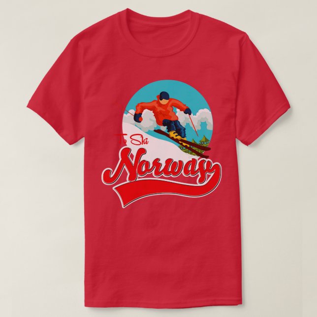 T-shirt Norvège à Ski (Design devant)
