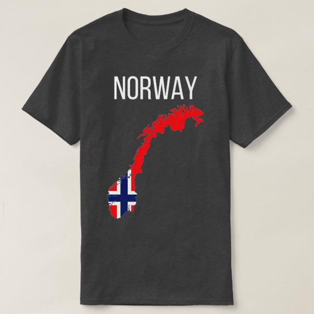 T-shirt Norvège Carte du drapeau Norvégien Viking Scandina (Design devant)