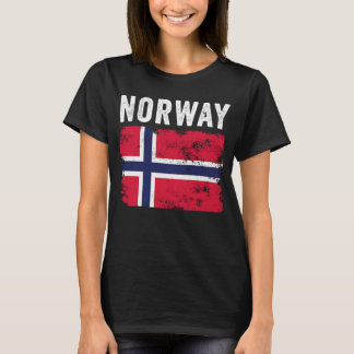 T-shirt Norvège Drapeau Hommes en détresse Femmes Enfants