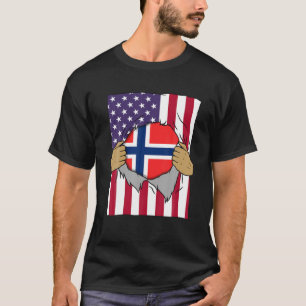 T-shirt Norvège Drapeau intérieur de moi Accueil Fierté No