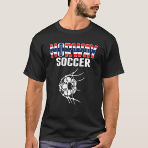 T-shirt Norvège Football Ball Dans Net Norvégien Football 