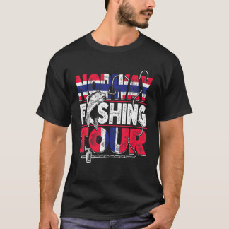 T-shirt Norvège Pêche Tour Norvégien Vacances Pêcheur F
