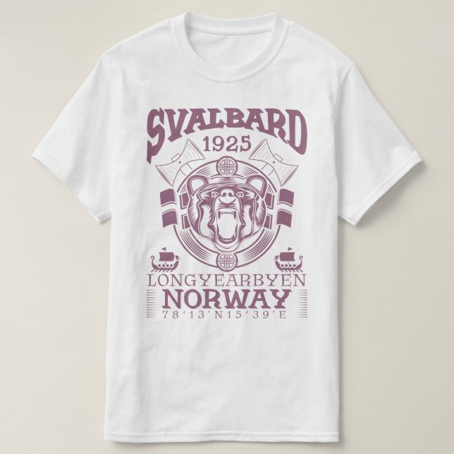 T-SHIRT NORVÈGE SVALBARD LONGYEARBYEN - OURS POLAIRE (Design devant)