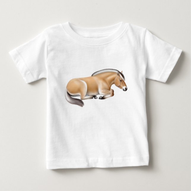 T-shirt norvégien de nourrisson de cheval de fjord (Devant)