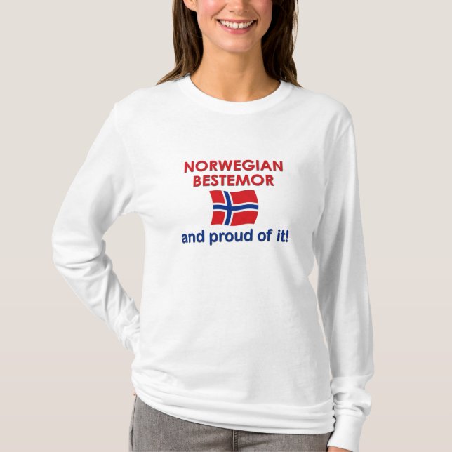 T-shirt Norvégien fier Bestemor (grand-mère) (Devant)