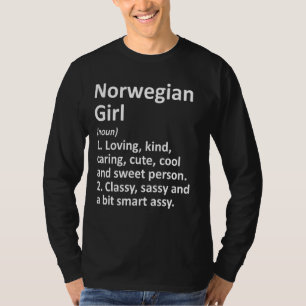 T-shirt Norvégienne Fille Norvège Drôle Pays Accueil Racin